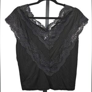 VENUS Black Lace Tank Top 2X